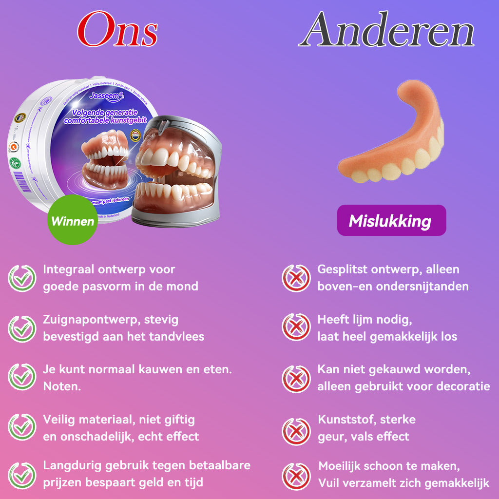 Jasseemยฎ Volgende Generatie Comfortabele Kunstgebit