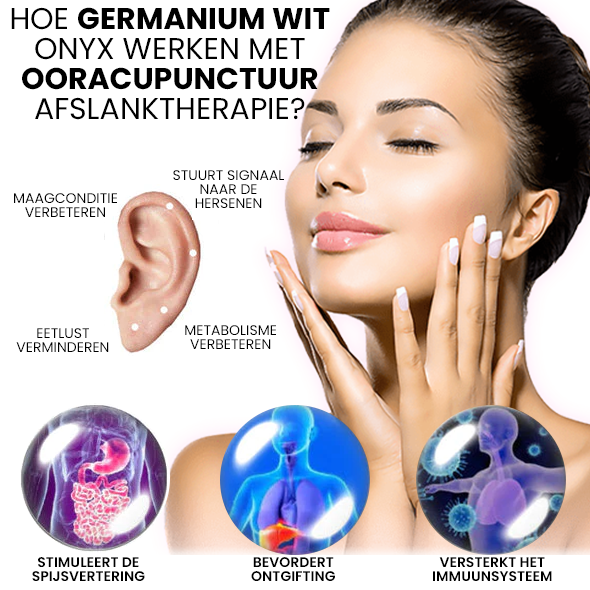 Lymfekracht Auriculotherapie Witte Onyx Oormanchet